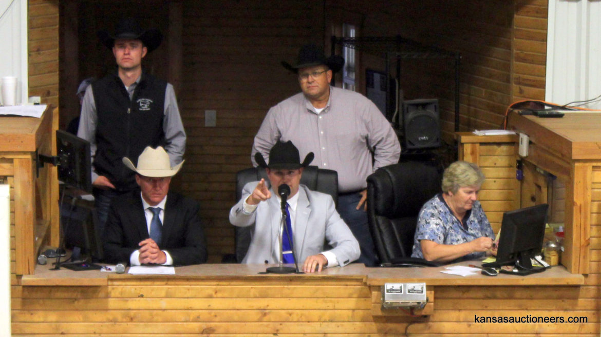 Neil Bouray competing in the 2017 Kansas Livestock Auctioneer contest
